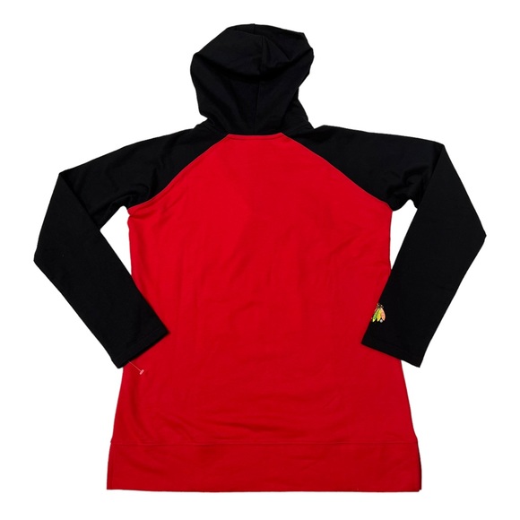 NHL Chicago Blackhawks Hoodie Pullover Lace Up Red Black - Picture 2 of 9